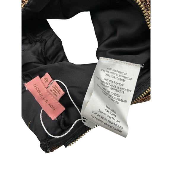 Not So Serious By Pallavi Mohan Beaded Gold Fringed Halter Dress Size 4 P - Picture 4 of 4